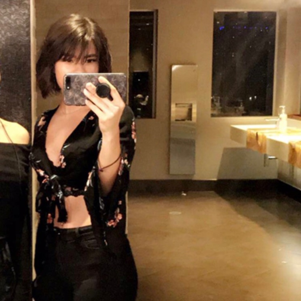 OOTDFASH black floral tie blouse
